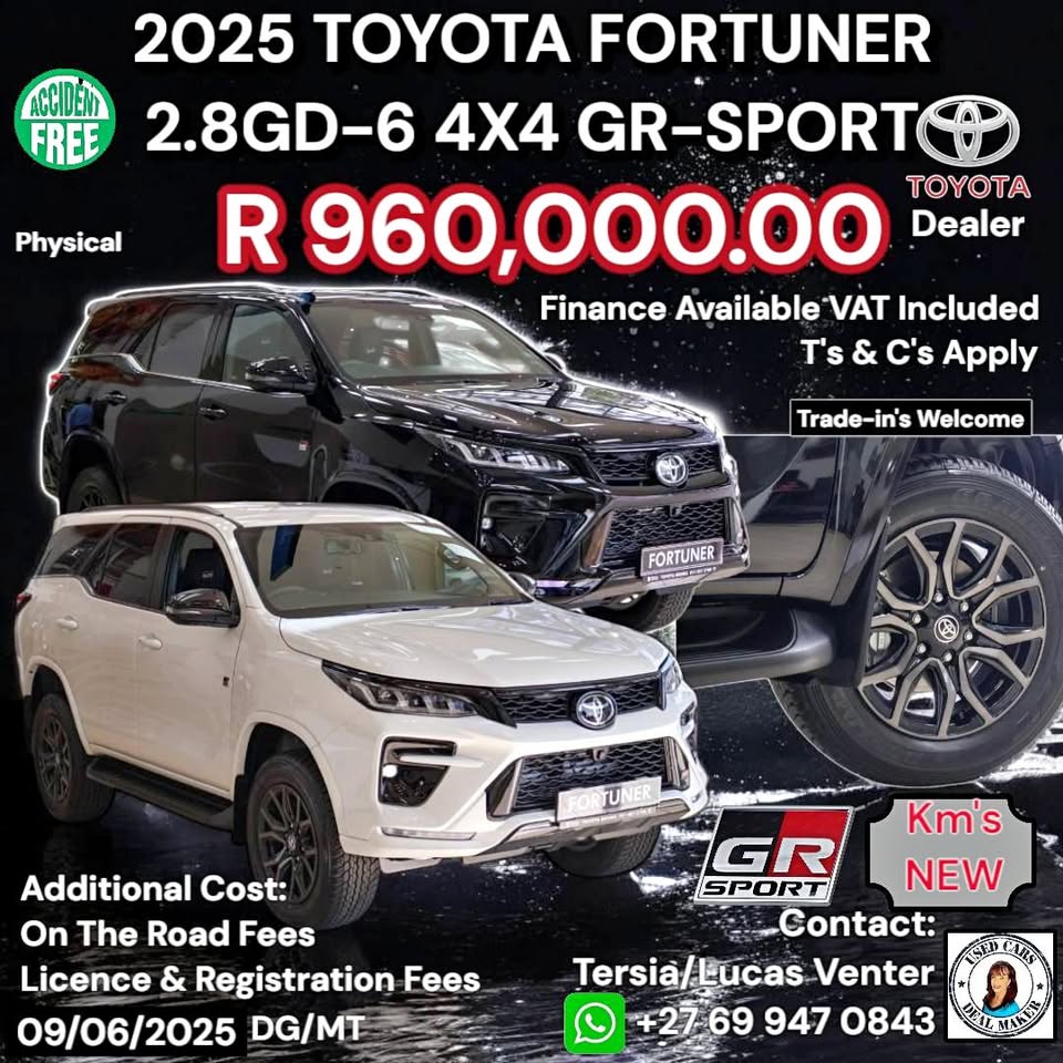 NEW 2025 TOYOTA FORTUNER 2.8GD-6 4X4 GR-SPORT
