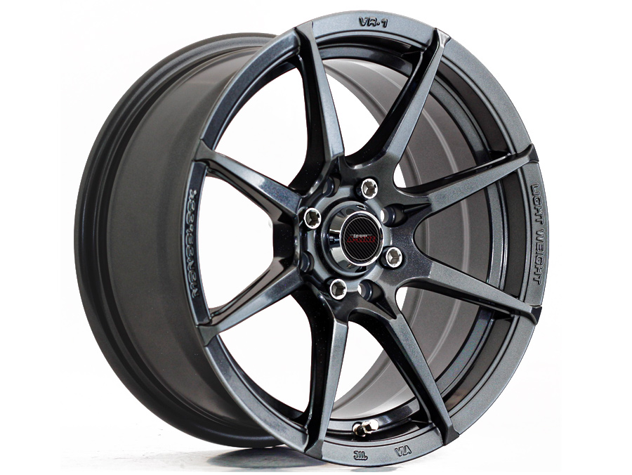 15″ A-Line VR-1 4/100 & 4/108 Granite Finish Alloy Wheels