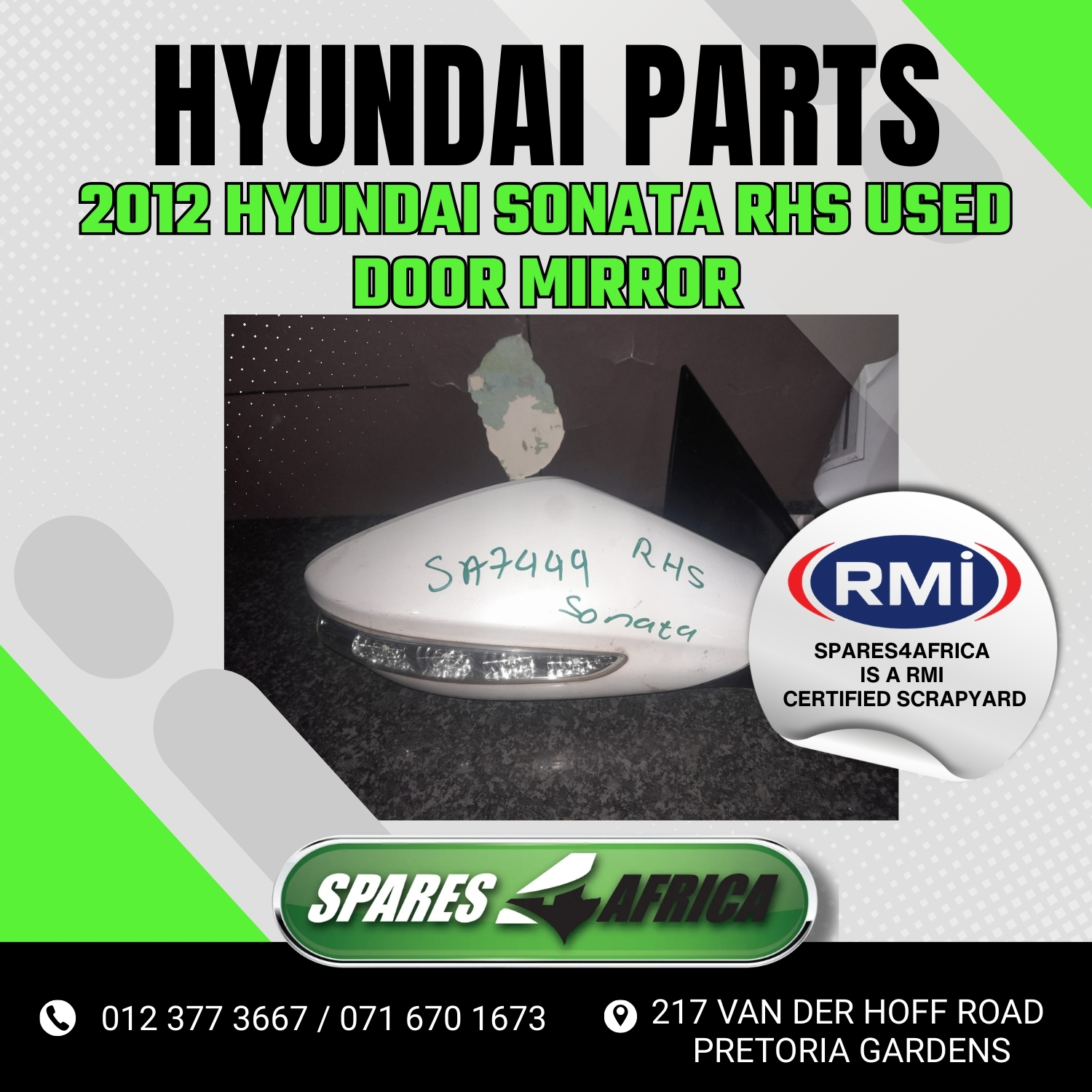 2014 HYUNDAI SONATA RHS USED DOOR MIRROR FOR SALE - Private Seller 2014 HYUNDAI SONATA RHS USED DOOR MIRROR FOR SALE - Private Seller