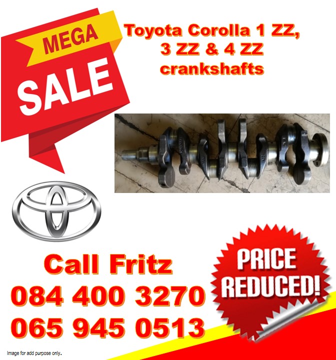 Toyota Corolla 1 ZZ, 3 ZZ and 4 ZZ crankshafts for sale. - Private Seller