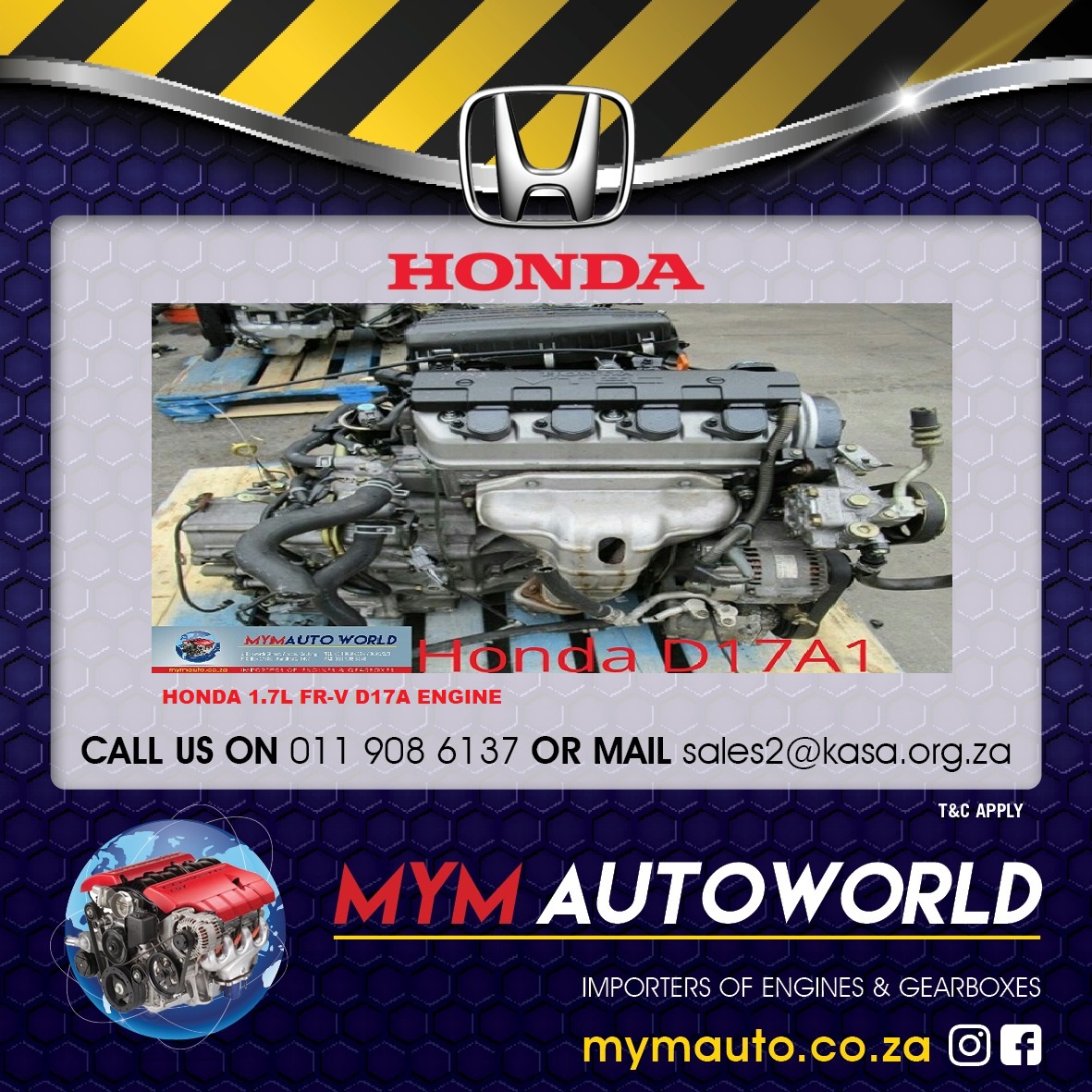 HONDA 1.7L FR-V D17A ENGINE - Private Seller HONDA 1.7L FR-V D17A ENGINE - Private Seller