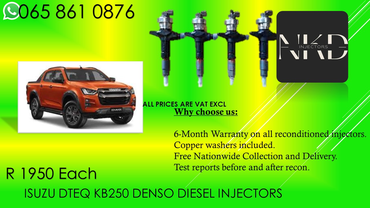 Isuzu Dteq KB250 Diesel injectors for sale on service exchange / recon - Private Seller Isuzu Dteq KB250 Diesel injectors for sale on service exchange / recon - Private Seller