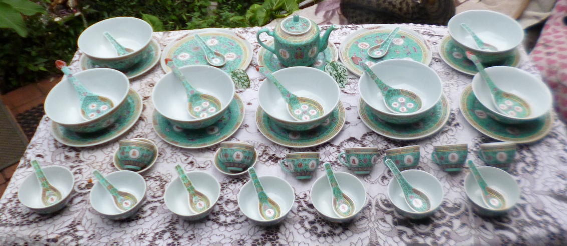 48 Piece Vintage Chinese Tea Set