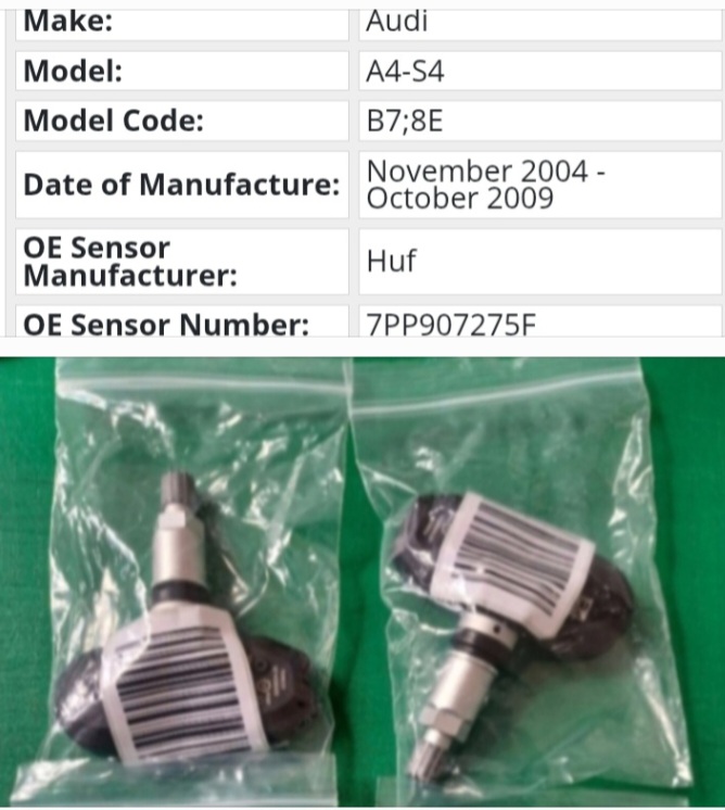Audi A4 S4 RS4 TPMS tyre pressure monitor sensors and valves - Private Seller Audi A4 S4 RS4 TPMS tyre pressure monitor sensors and valves - Private Seller