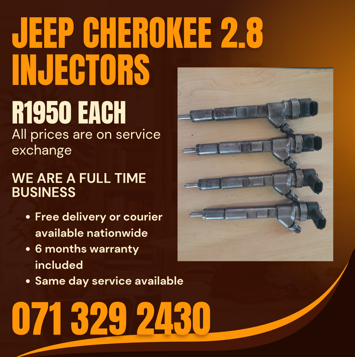 JEEP CHEROKEE 2.8 INJECTORS FOR SALE WITH WARRANTY - Private Seller JEEP CHEROKEE 2.8 INJECTORS FOR SALE WITH WARRANTY - Private Seller