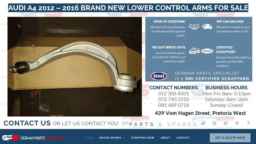 Audi A4 2012 – 2016 Brand New Lower Control Arms for sale - Private Seller Audi A4 2012 – 2016 Brand New Lower Control Arms for sale - Private Seller