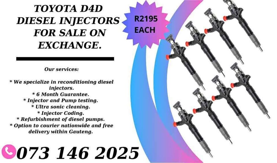 Toyota D4D diesel injectors for sale on exchange or to recon your own with 6months warranty - Private Seller Toyota D4D diesel injectors for sale on exchange or to recon your own with 6months warranty - Private Seller
