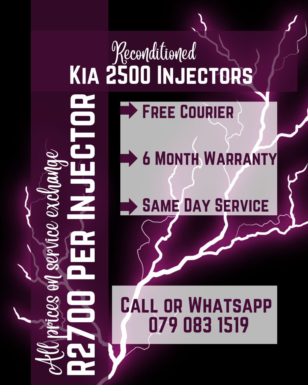 KIA 2500 INJECTORS FOR SALE WITH WARRANTY INCLUDED - Private Seller KIA 2500 INJECTORS FOR SALE WITH WARRANTY INCLUDED - Private Seller