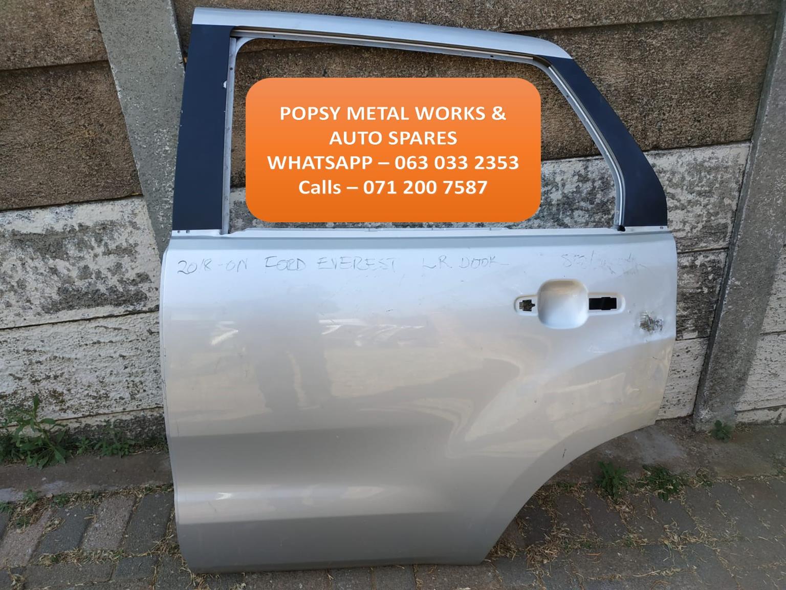 FORD EVEREST LEFT REAR DOOR SHELL Junk Mail