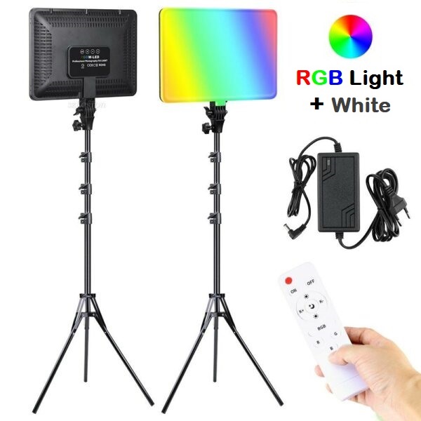 Professional Video & Photo MultiColour RGBW Remote Controlled LED Light Kit. NEW