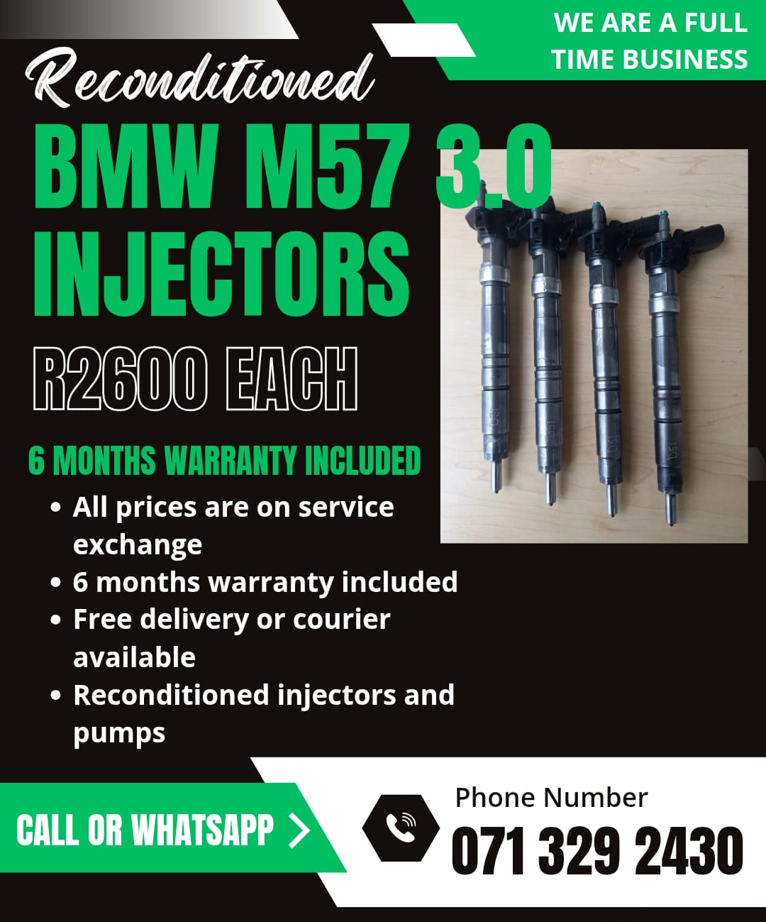 BMW M57 INJECTORS FOR SALE WITH WARRANTY - Private Seller BMW M57 INJECTORS FOR SALE WITH WARRANTY - Private Seller