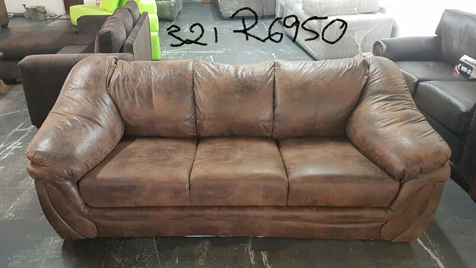 3 2 1 Seater Brown Leather Suite Junk Mail