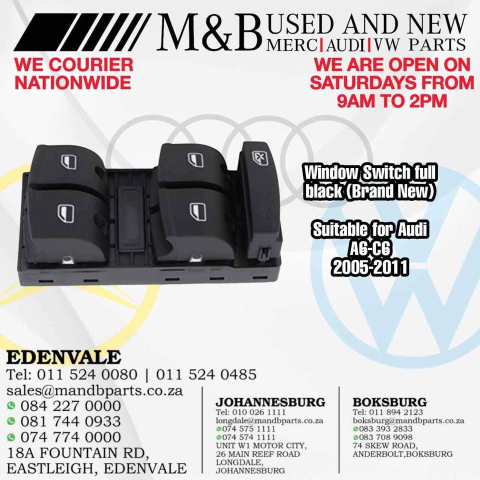 Window Switch full black (Brand New) Suitable for Audi A6-C - Private Seller Window Switch full black (Brand New) Suitable for Audi A6-C - Private Seller