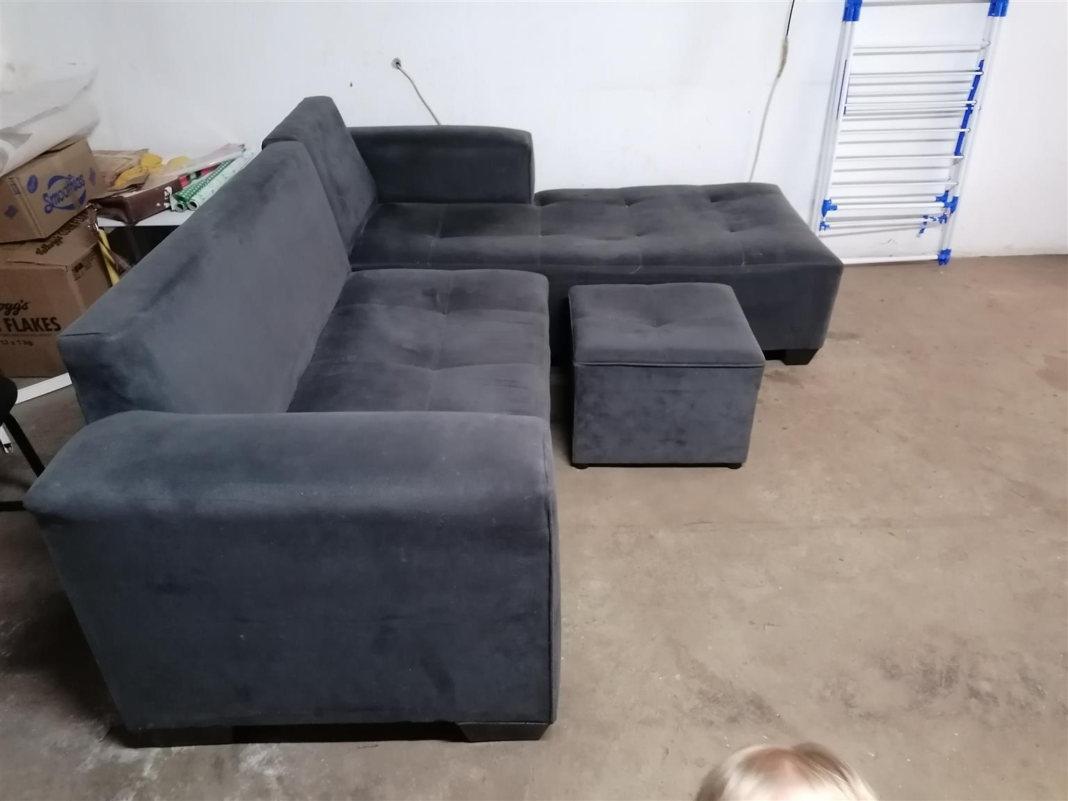 L shape couches, grey