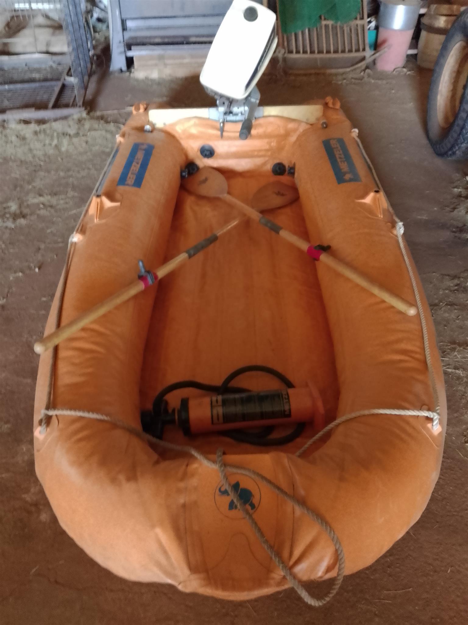 Metzeler  inflatable boat with 4hp mother all in Good condition 8yr old