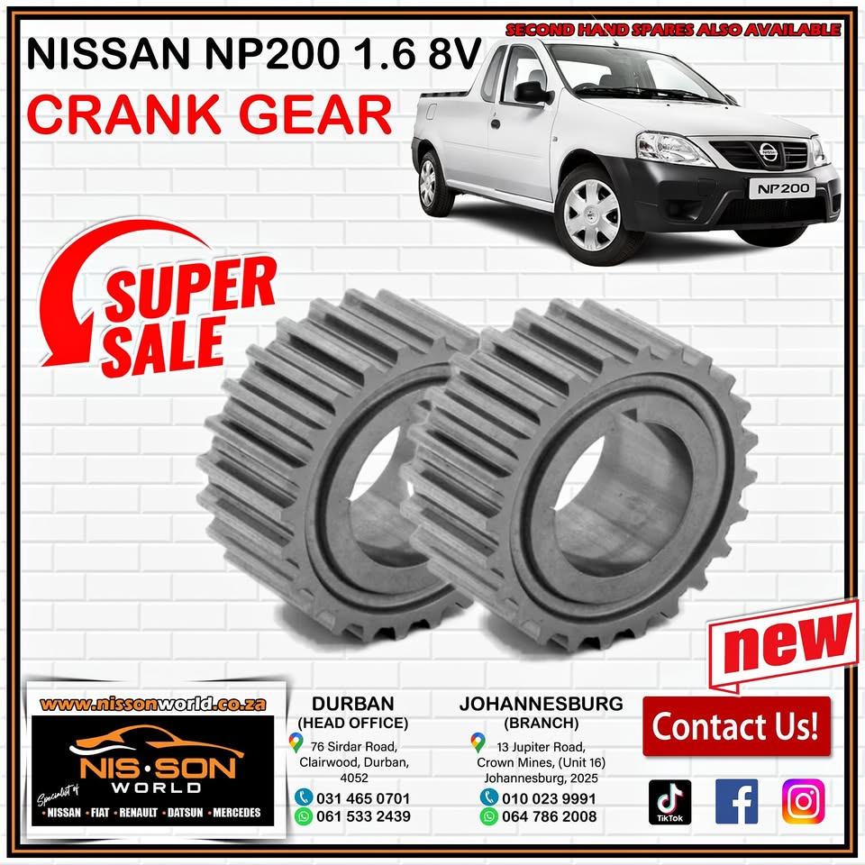 NISSAN NP200 1.6 8V CRANK GEAR - Private Seller NISSAN NP200 1.6 8V CRANK GEAR - Private Seller