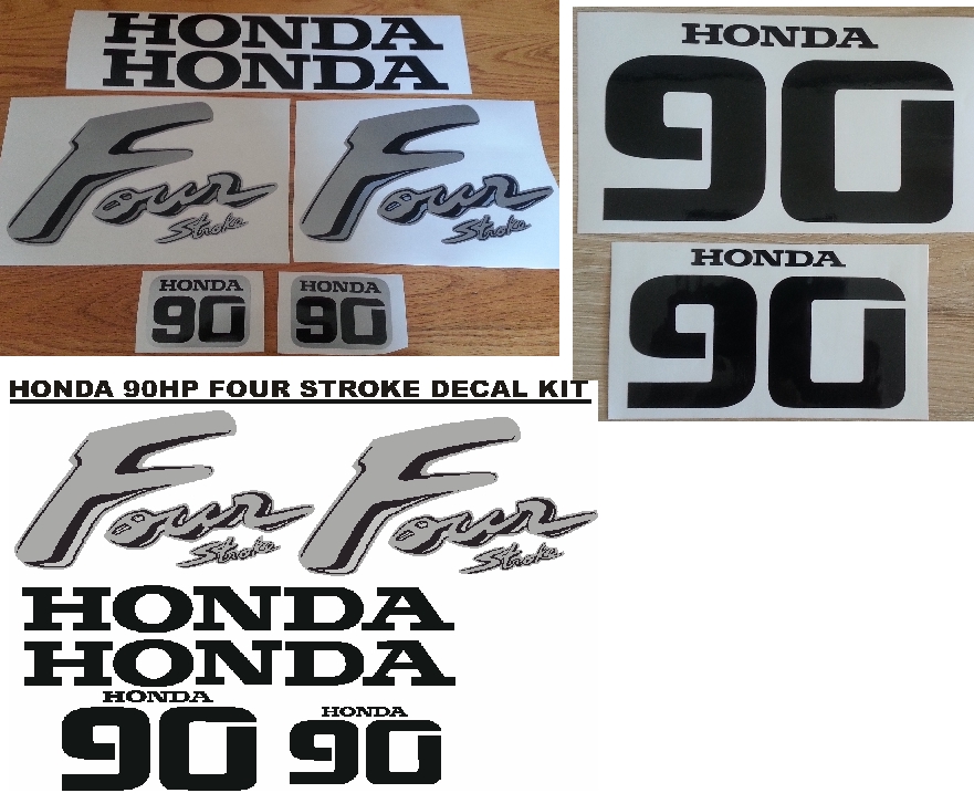 Honda 90 four stroke outboard motor decals stickers vinyl graphics kits Honda 90 four stroke outboard motor decals stickers vinyl graphics kits