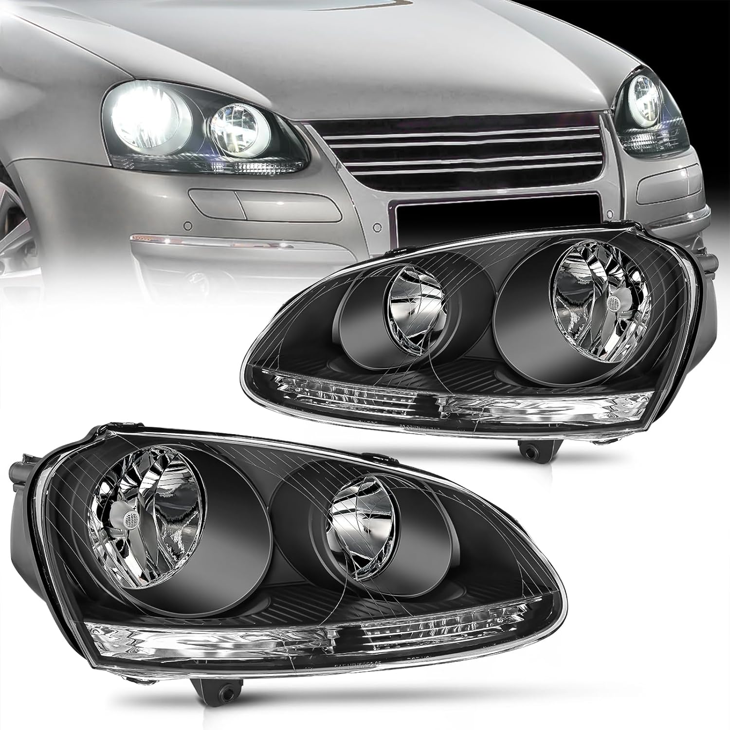 VW Golf 5 Jetta 5 GTI Right Side Black Headlight 1K6 941 030T | OEM Halogen Head - Private Seller VW Golf 5 Jetta 5 GTI Right Side Black Headlight 1K6 941 030T | OEM Halogen Head - Private Seller
