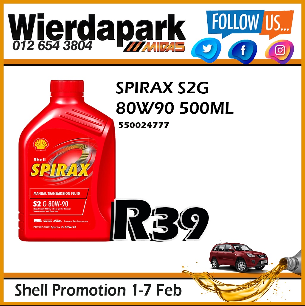 Shell Spirax S2G 500ML Transmission Fluid ONLY R39!
