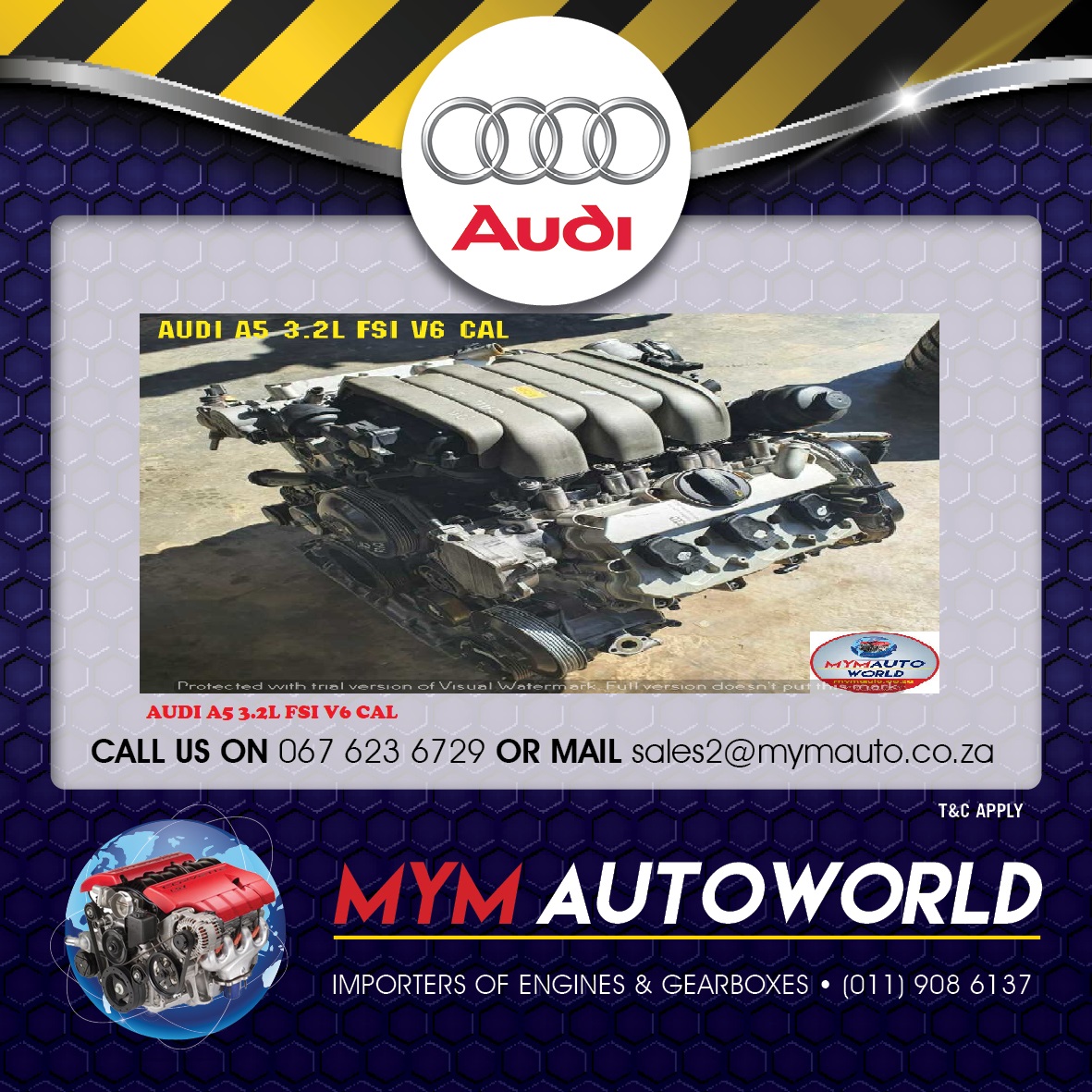 AUDI A5 3.2 FSI V6 CAL ENGINE FOR SALE - Private Seller AUDI A5 3.2 FSI V6 CAL ENGINE FOR SALE - Private Seller