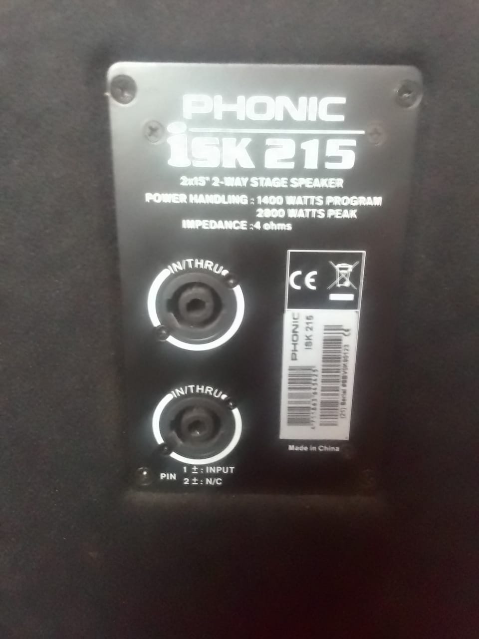 2x PHONIC ISK 215 Party Speakers