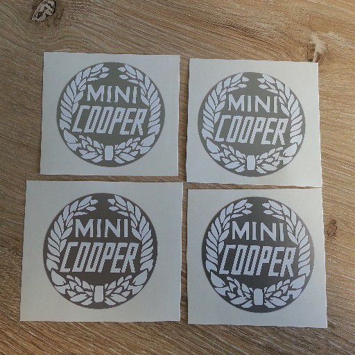 Mini JCW Cooper wheel centre badges stickers