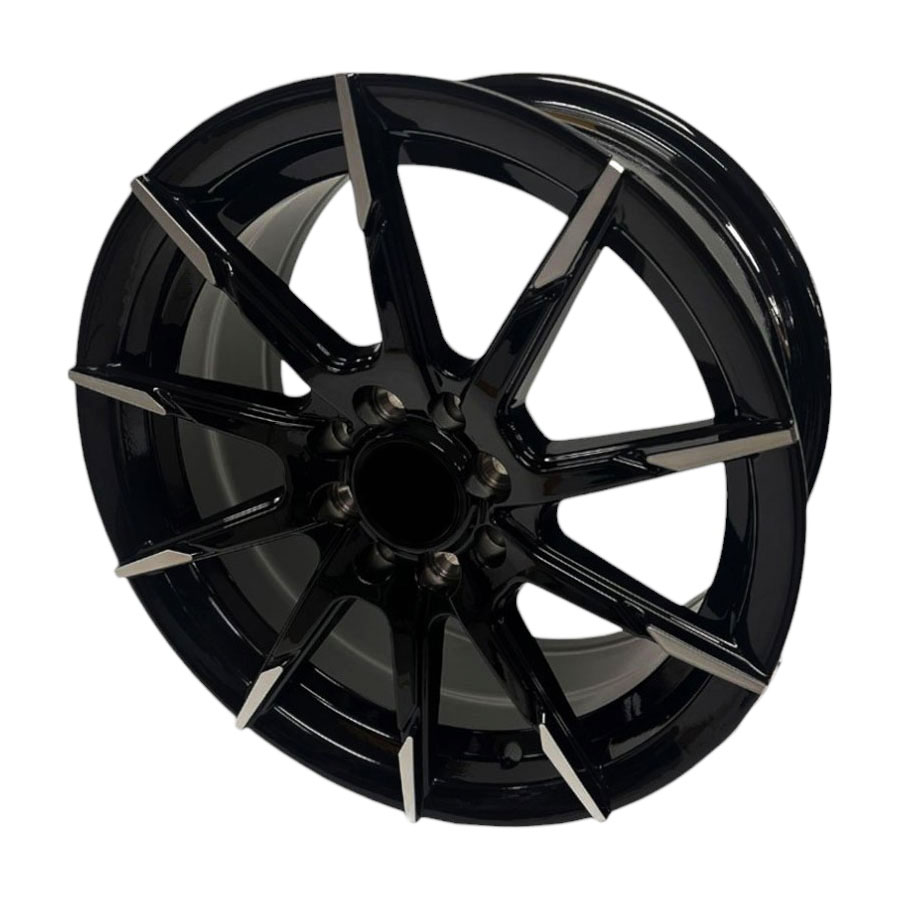 15″ Zoom 5956 4/100 & 4/108 Black Machine Face Alloy Wheels