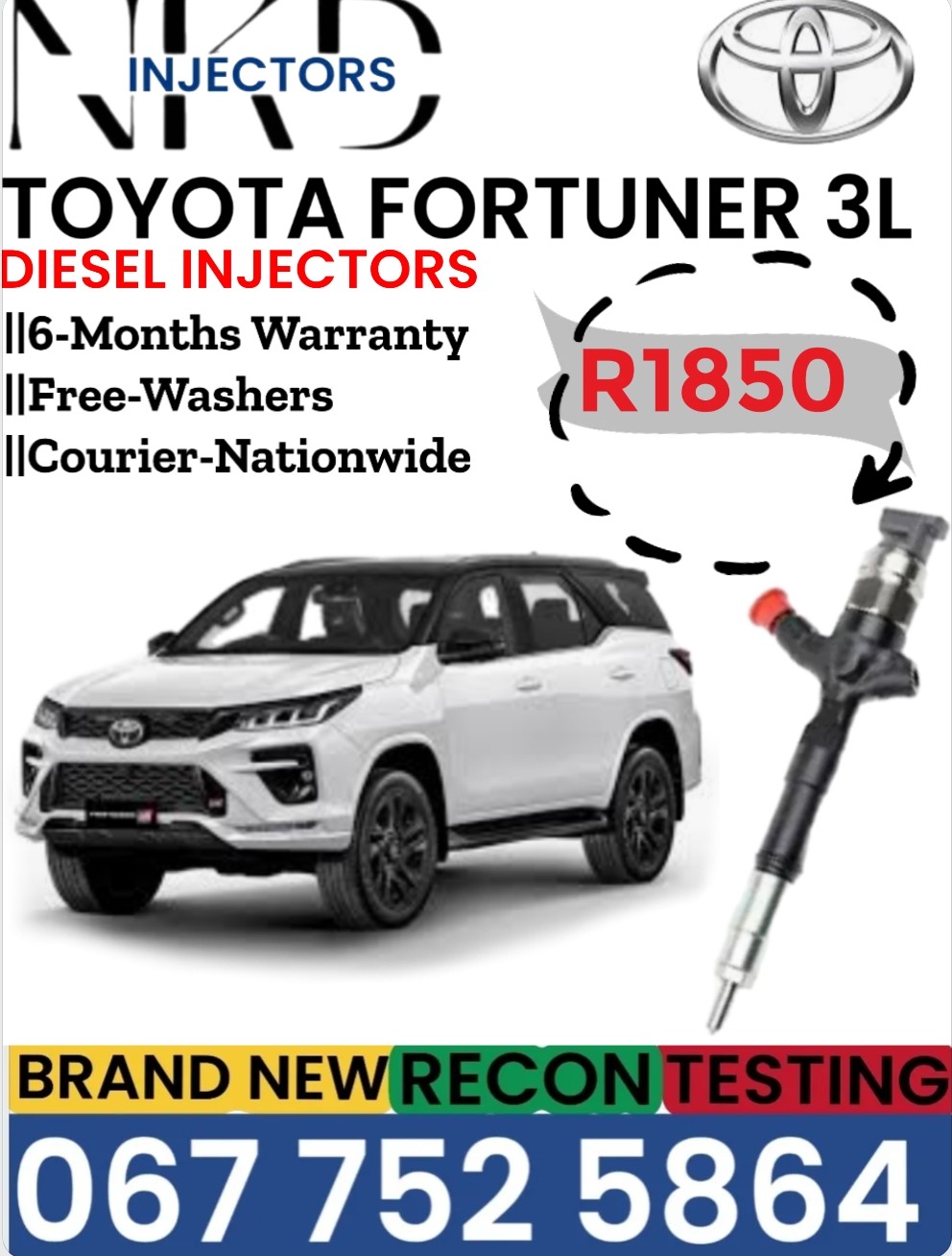 Toyota Fortuner 3L Diesel injectors - Private Seller Toyota Fortuner 3L Diesel injectors - Private Seller
