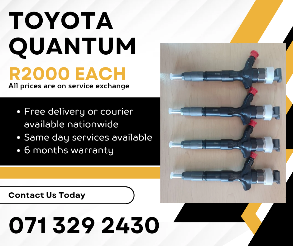 TOYOTA QUANTUM DIESEL INJECTORS FOR SALE WITH WARRANTY ON - Private Seller TOYOTA QUANTUM DIESEL INJECTORS FOR SALE WITH WARRANTY ON - Private Seller
