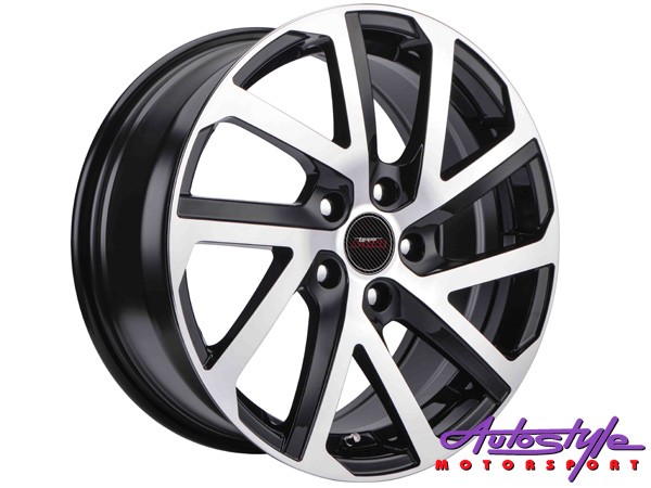 15″ A-Line Gear 5/100 BKMF Alloy wheels