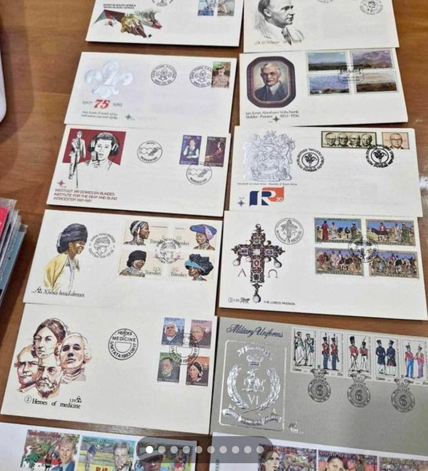Eerste dag koeverte (R10) en seëls te koop