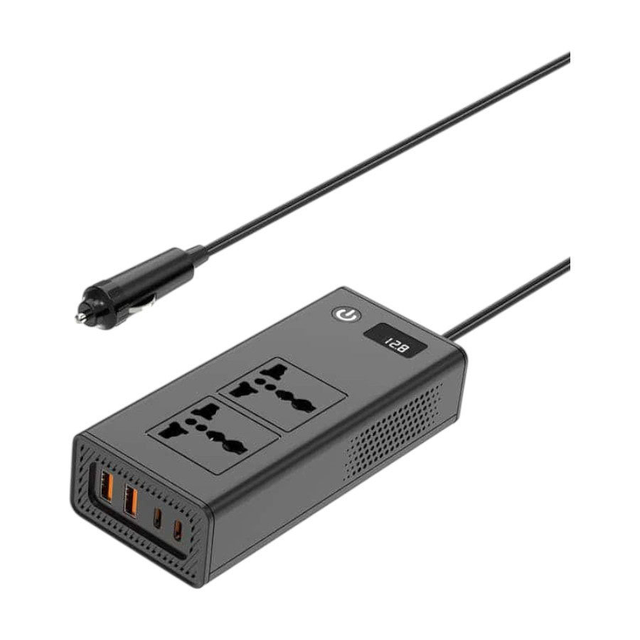 Compact 150w 12v to 220v Power Inverter with Plug Socket & USB Compact 150w 12v to 220v Power Inverter with Plug Socket & USB