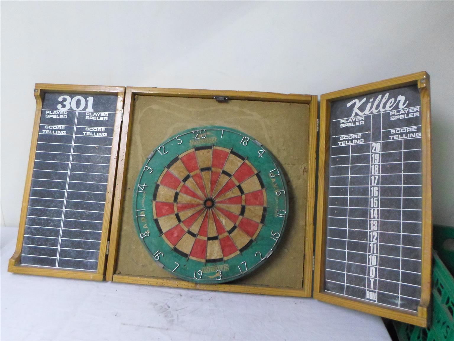 Dart Board with Wooden Case