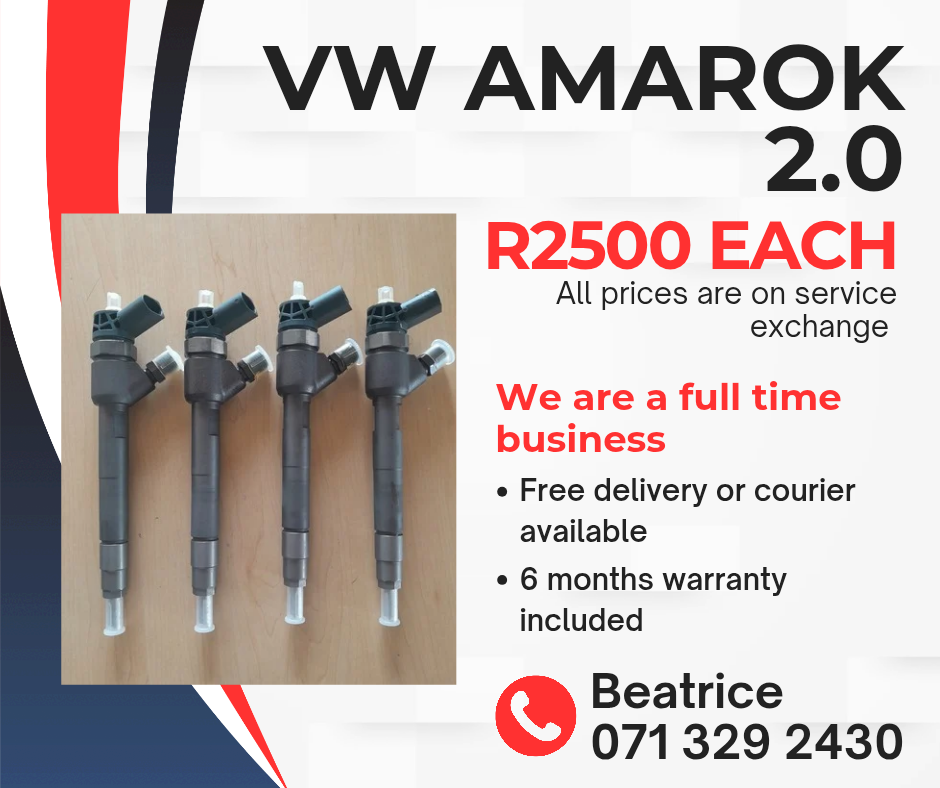 VW AMAROK 2.0 DIESEL INJECTORS FOR SALE WITH WARRANTY - Private Seller VW AMAROK 2.0 DIESEL INJECTORS FOR SALE WITH WARRANTY - Private Seller