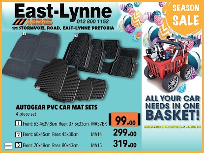 Autogear PVC Car Mat Sets at these low prices!