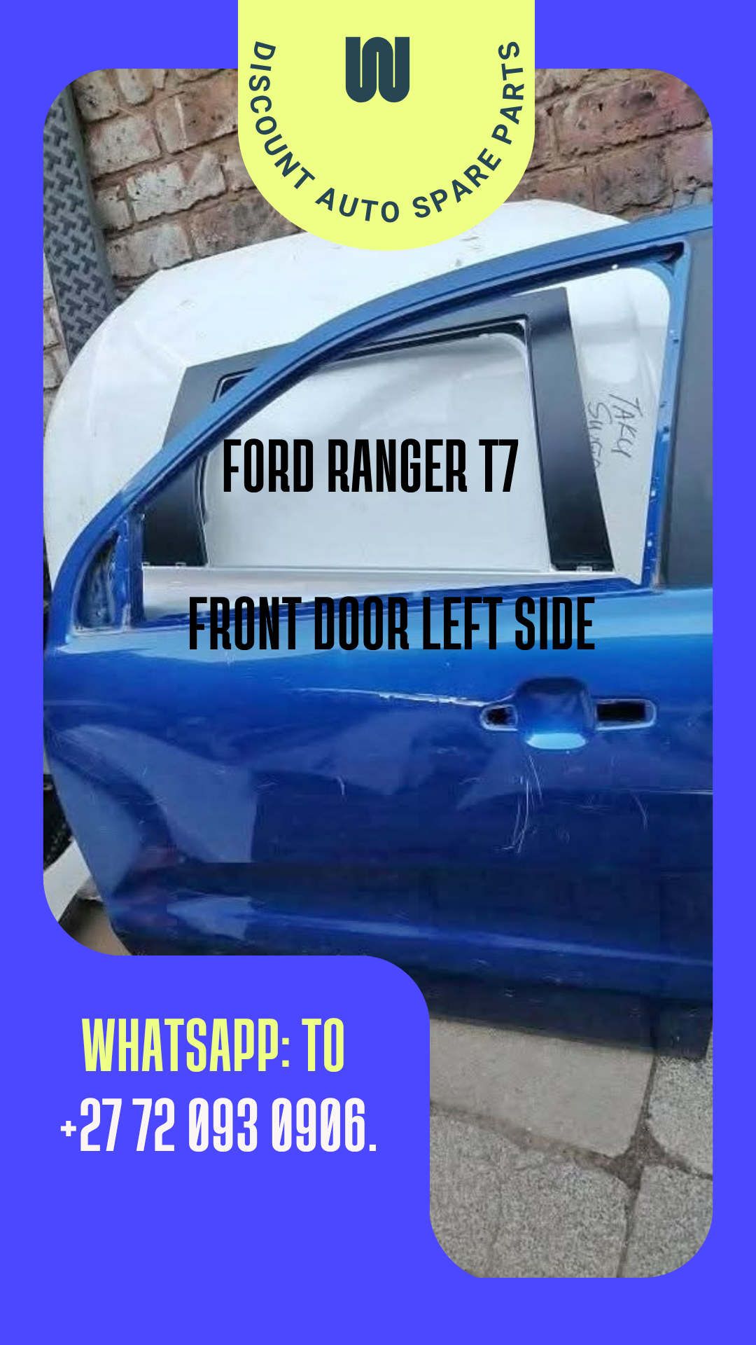 Ford Ranger T7 Front Door Left Side - Private Seller Ford Ranger T7 Front Door Left Side - Private Seller