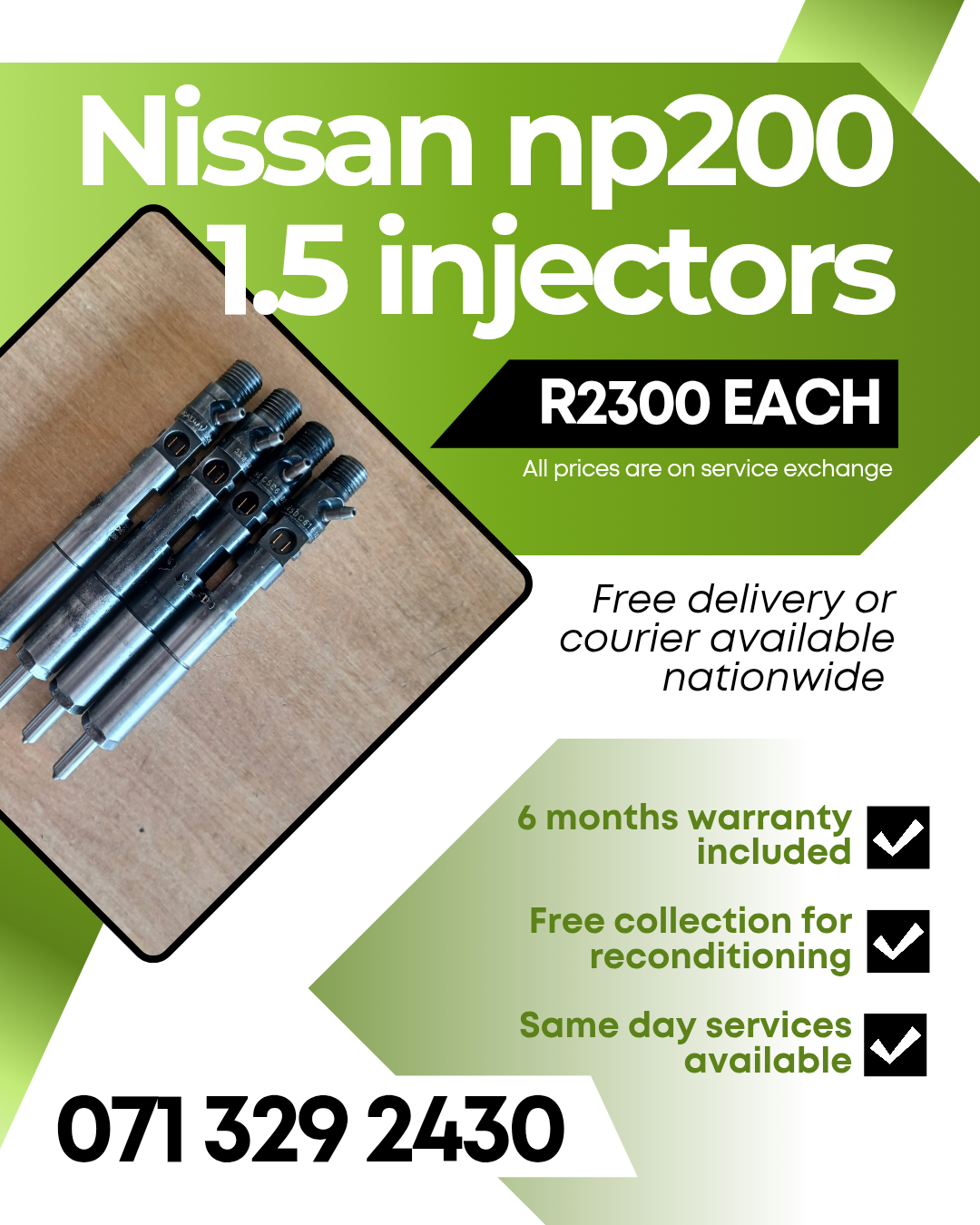 NISSAN NP200 1.5 DIESEL INJECTORS FOR SALE WITH WARRANTY - Private Seller NISSAN NP200 1.5 DIESEL INJECTORS FOR SALE WITH WARRANTY - Private Seller