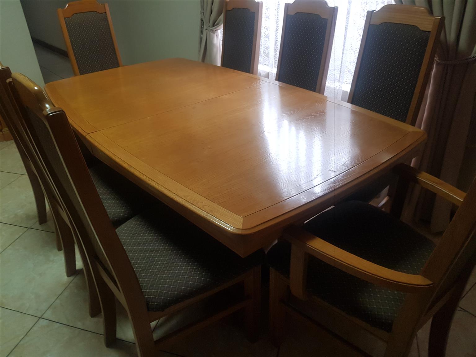 oak dining table chairs and sideboard