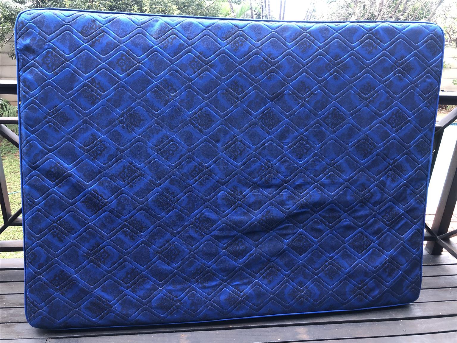 Victorian iron and brass double bed and mattress for sale