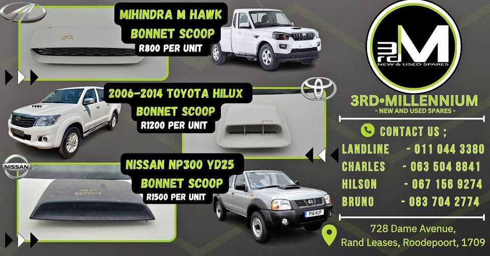 Bakkie Bonnet scoops For Toyota, Mahindra & Nissan NP300 FROM - Private Seller Bakkie Bonnet scoops For Toyota, Mahindra & Nissan NP300 FROM - Private Seller