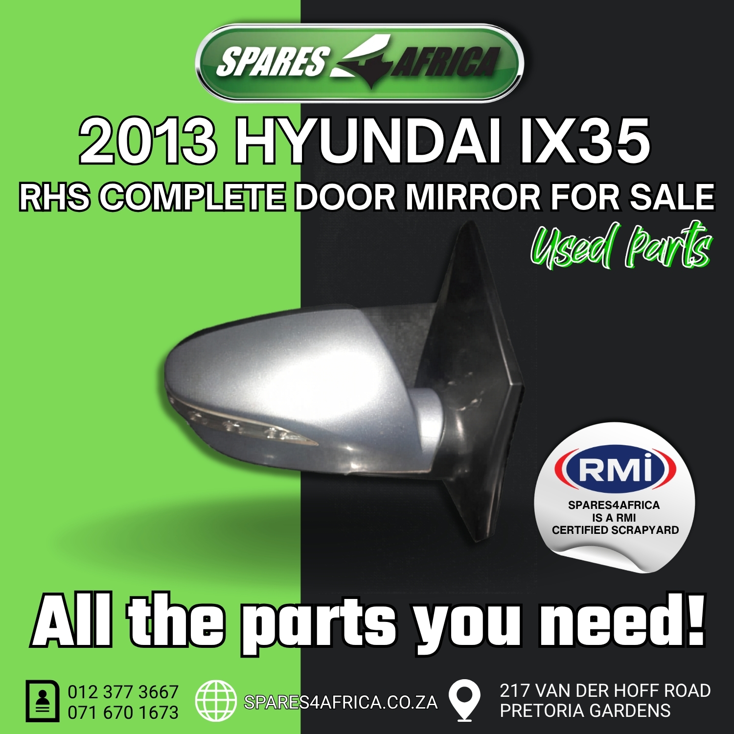 2013 HYUNDAI IX35 DOOR MIRROR - Private Seller 2013 HYUNDAI IX35 DOOR MIRROR - Private Seller