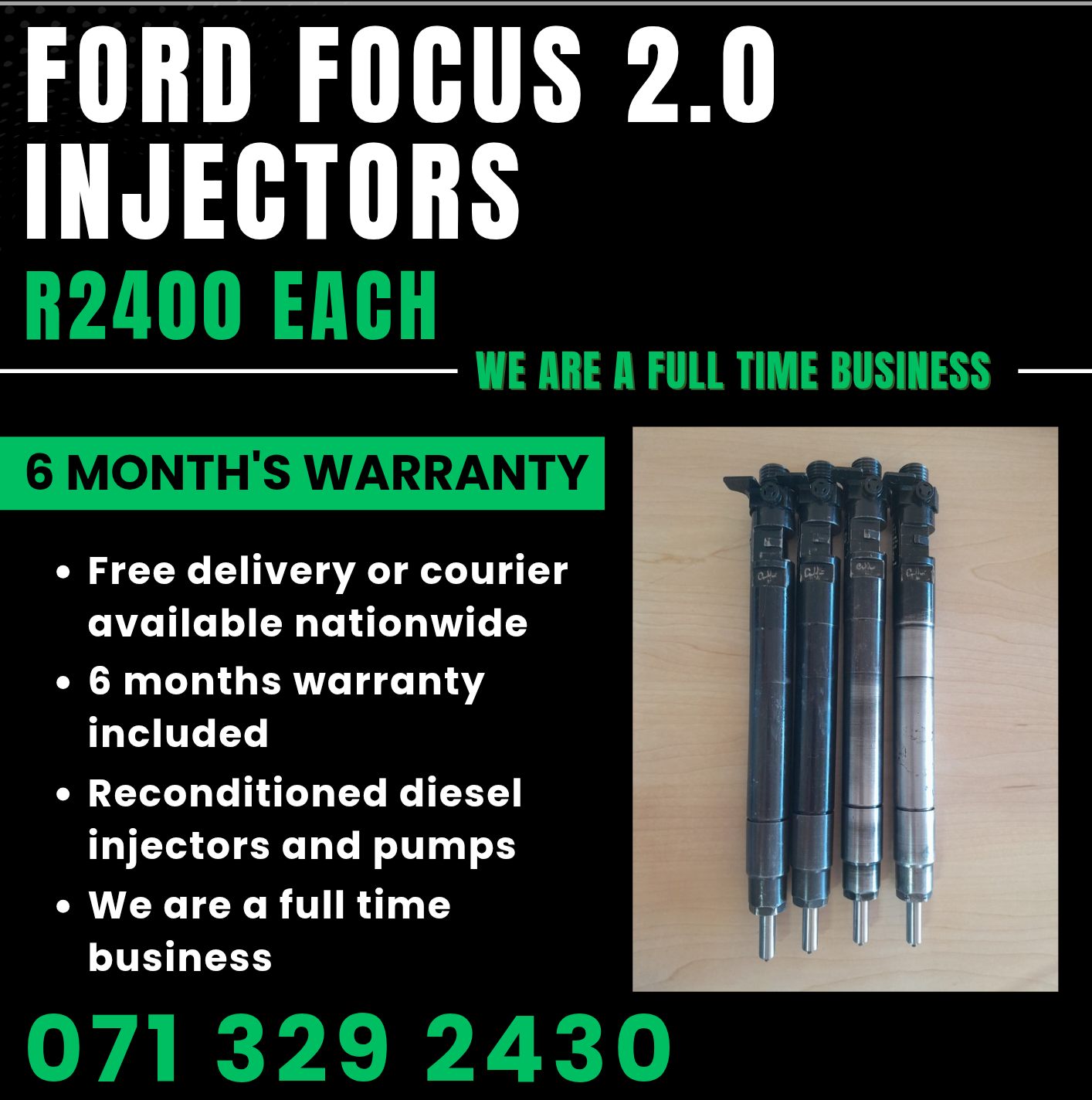 FORD FOCUS 2.0 INJECTORS FOR SALE WITH WARRANTY - Private Seller FORD FOCUS 2.0 INJECTORS FOR SALE WITH WARRANTY - Private Seller