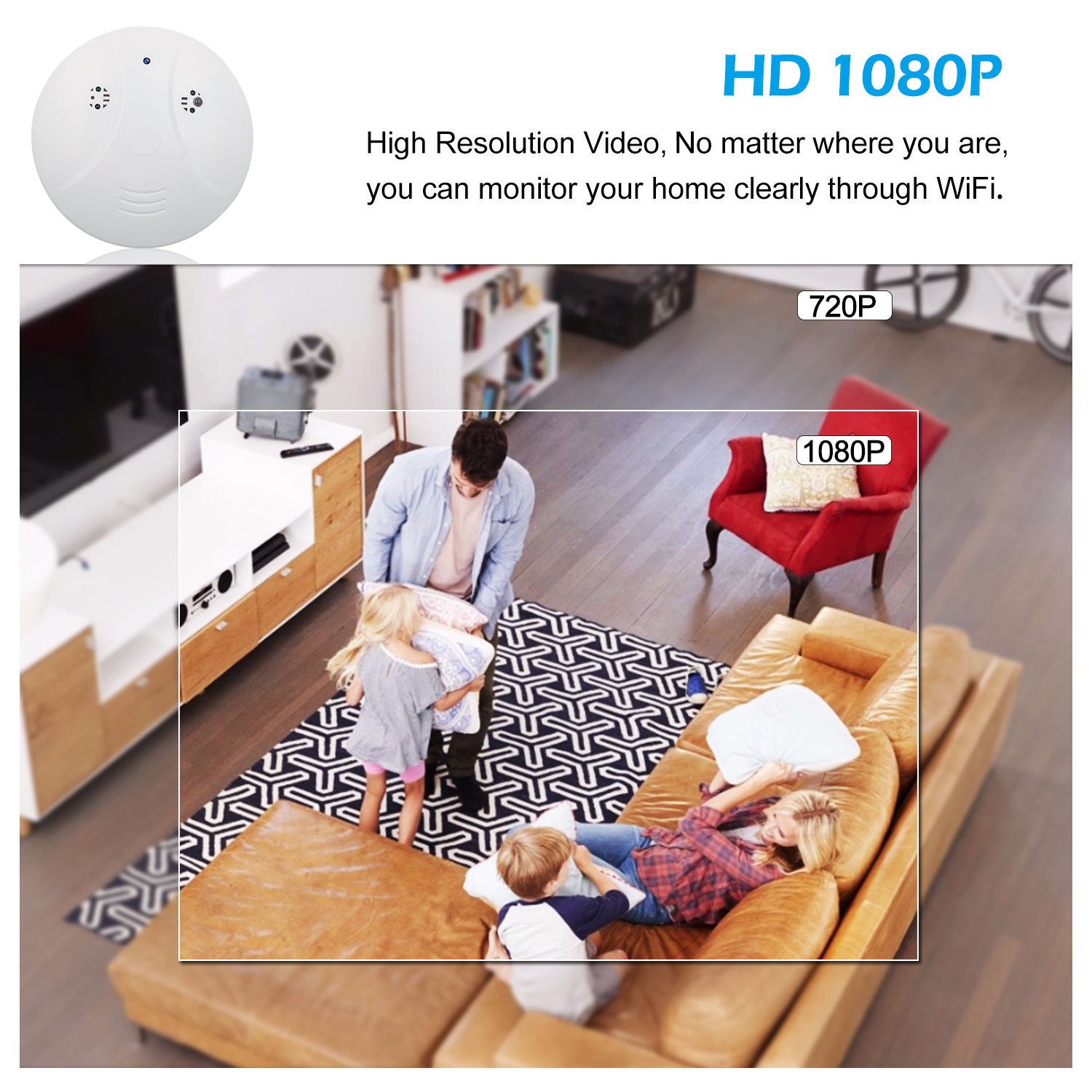 New Wireless Spy Smoke Detector HD Camera with WiFi and Motion Detection. NEW