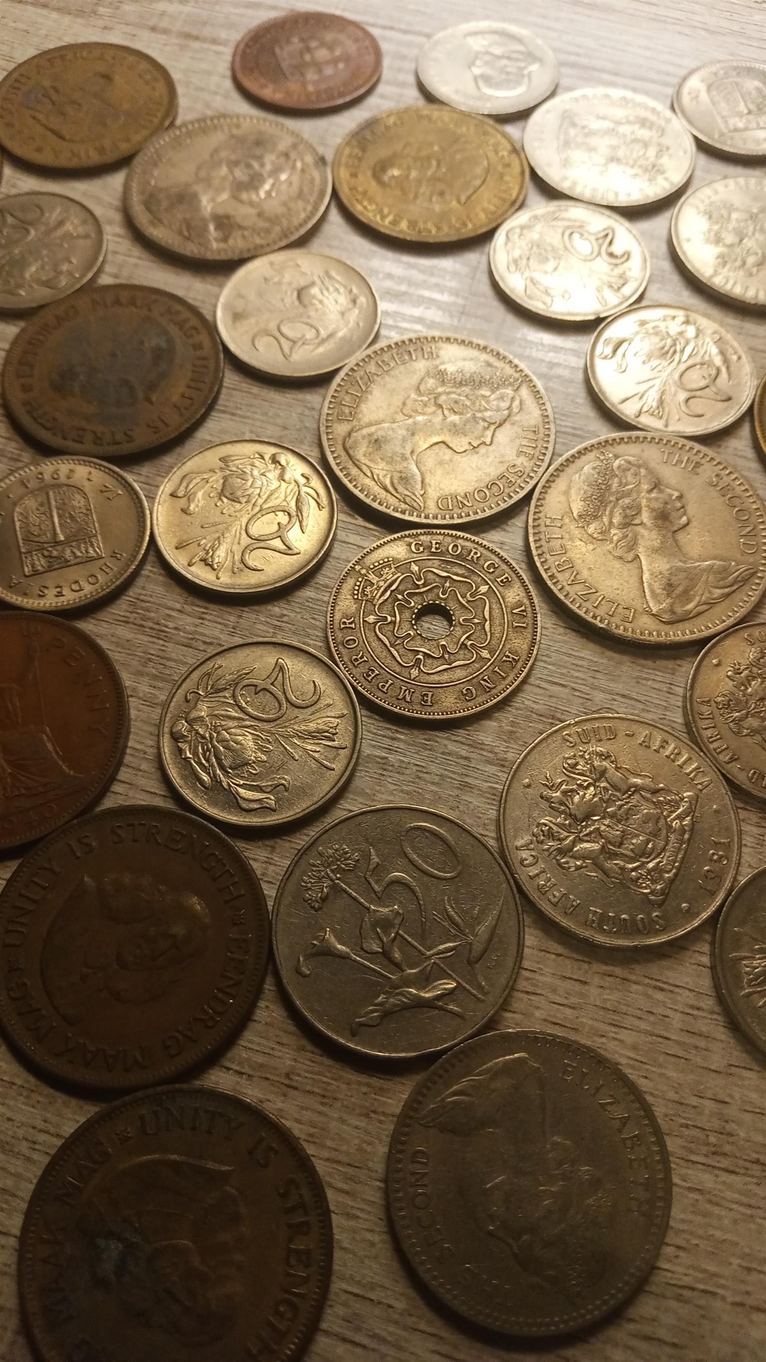 SA, Rhodesia, British, German , USA, French, Hong kong , Netherlands coins sale