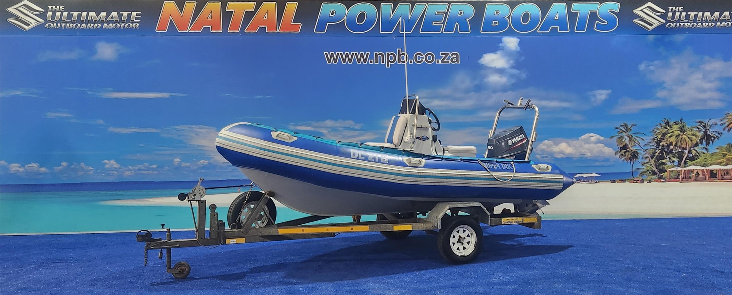 SUPERDUCK 480 MONO ON TRAILER 60 HP YAMAHA 2 STROKE 190 HOUR