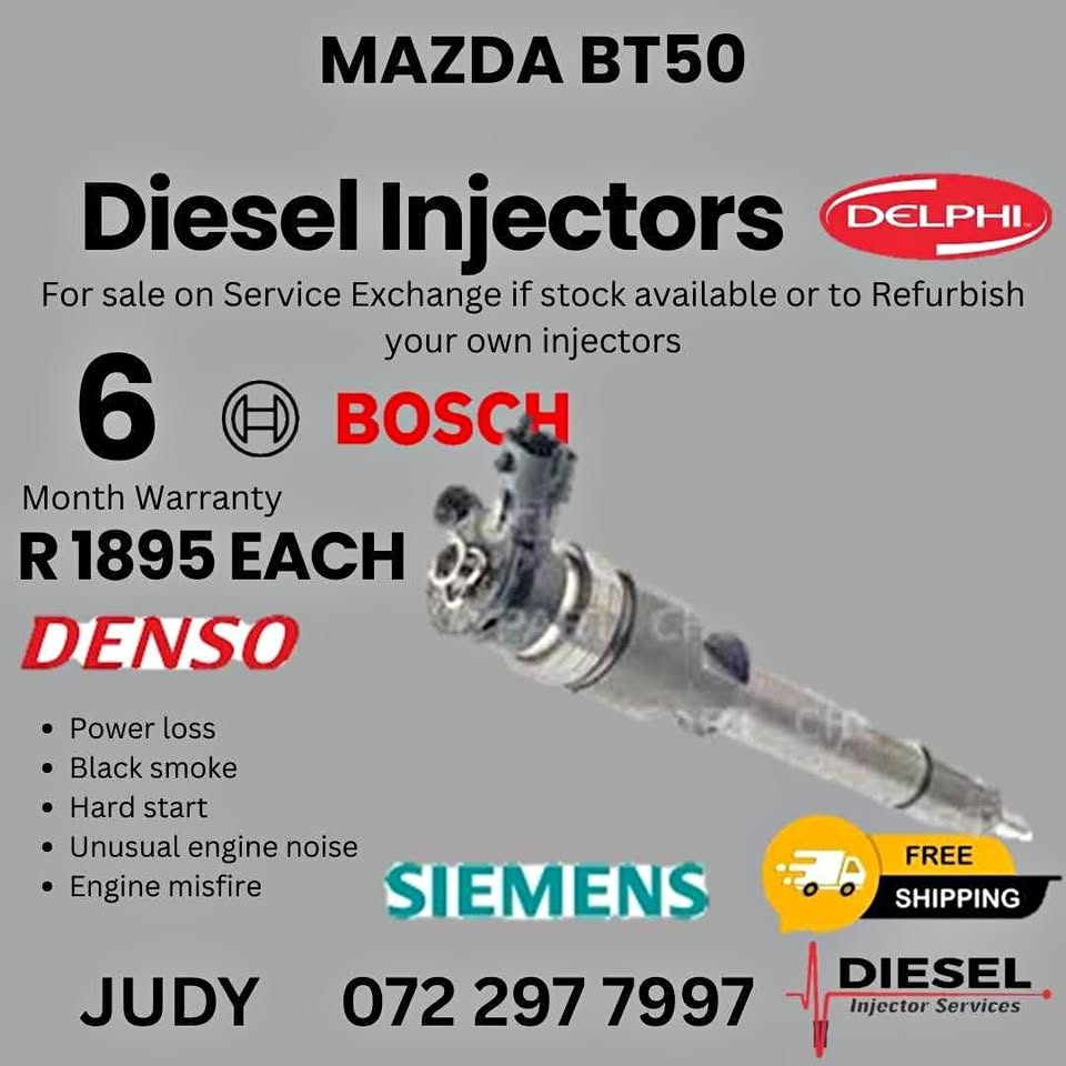 Mazda BT50 Diesel Injectors for sale on service exchange or to recon Mazda BT50 Diesel Injectors for sale on service exchange or to recon