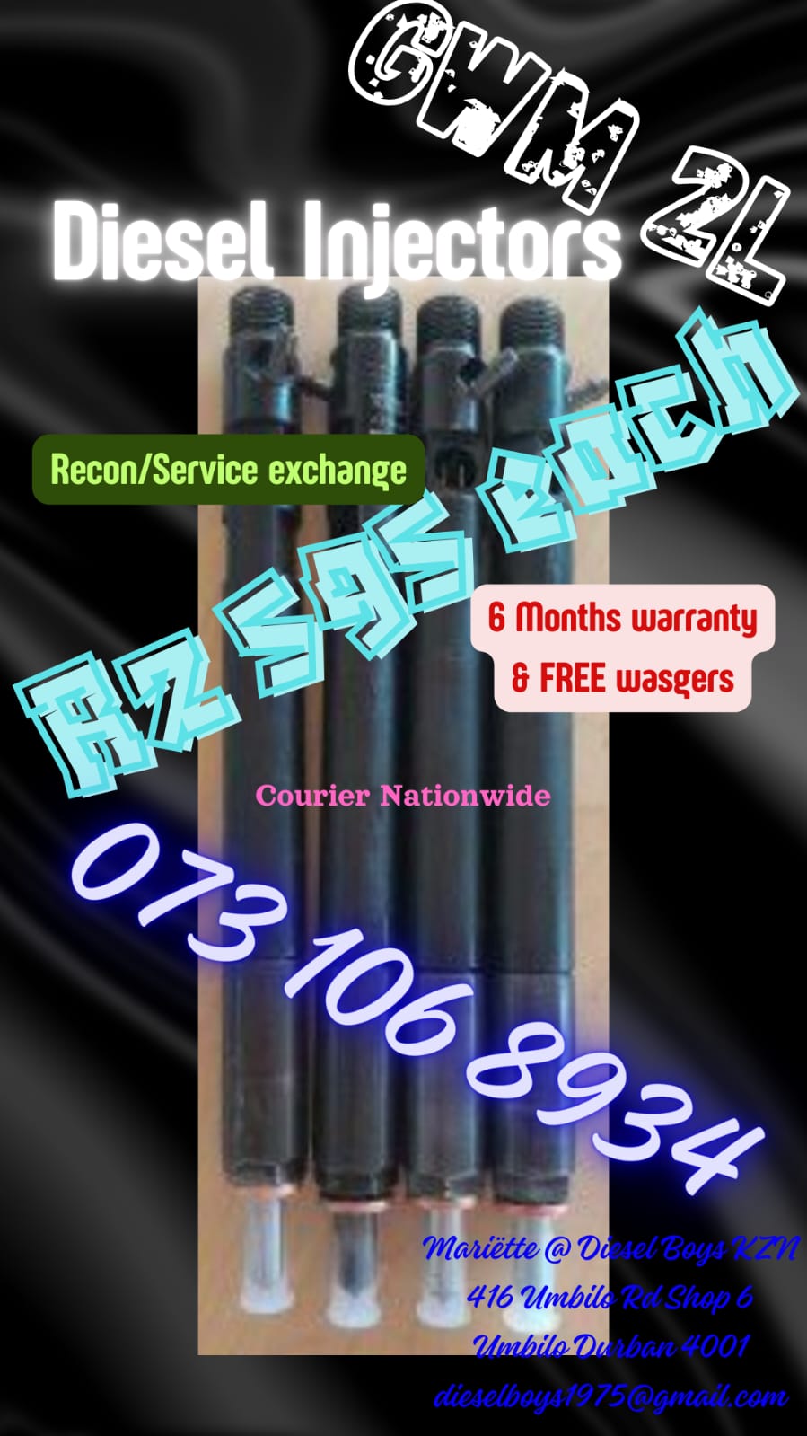 GWM 2L DELPHI DIESEL INJECTORS - Private Seller