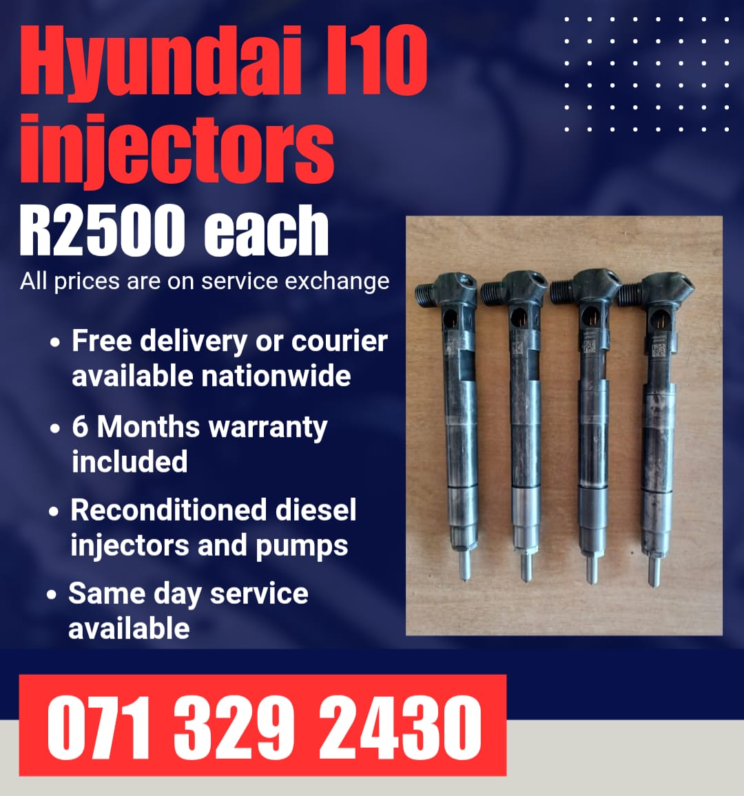 HYUNDAI I10 INJECTORS FOR SALE WITH WARRANTY INCLUDED - Private Seller HYUNDAI I10 INJECTORS FOR SALE WITH WARRANTY INCLUDED - Private Seller