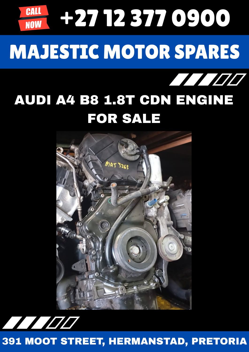 Audi A4 B8 1.8T CDN Engine for Sale – Used - Private Seller Audi A4 B8 1.8T CDN Engine for Sale – Used - Private Seller