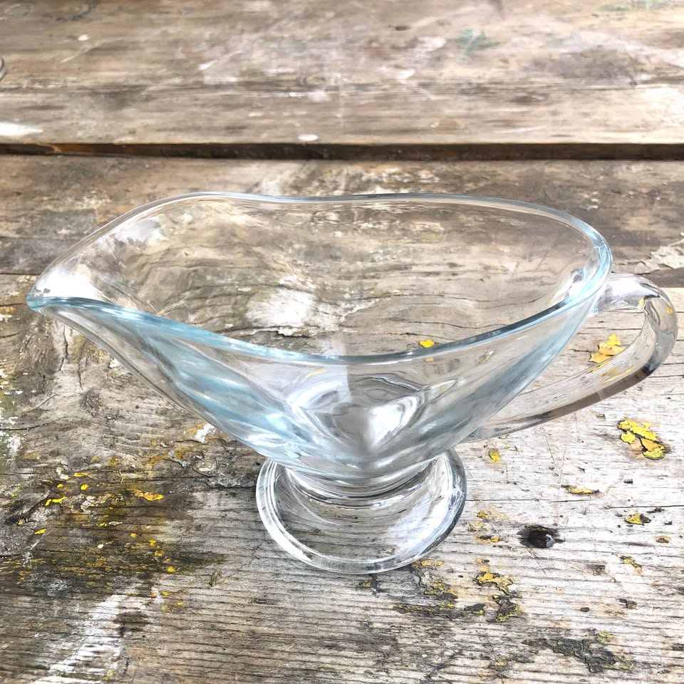 Vintage Anchor Hocking Gravy Boat, heavy clear glass, USA pitcher, Collectible Glassware 2 in stock Vintage Anchor Hocking Gravy Boat, heavy clear glass, USA pitcher, Collectible Glassware 2 in stock